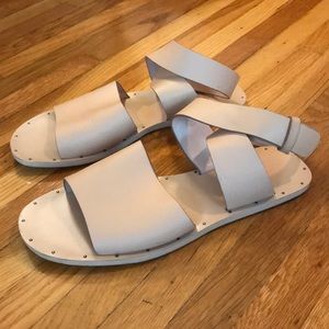 Zara nude wrap leather sandals sz 39/9